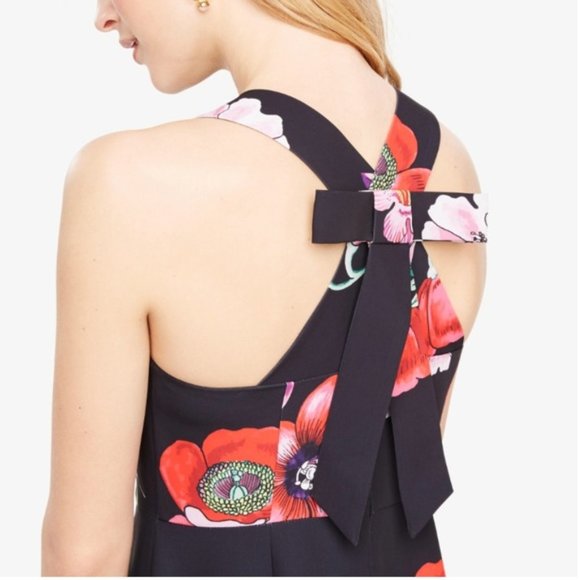 NWT AnnTaylor Black Floral Dress. SZ 4 - Picture 4 of 8